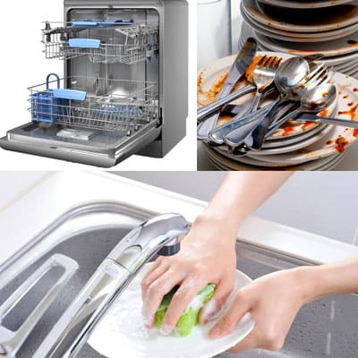 Преимущества использования посудомоечной машины.